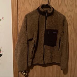Vintage 90s Patagonia Chocolate Brown Deep Pile Full Zip Fleece Jacket!